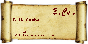 Bulk Csaba névjegykártya
